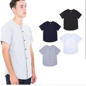 Baseball style short sleeve button up shirt